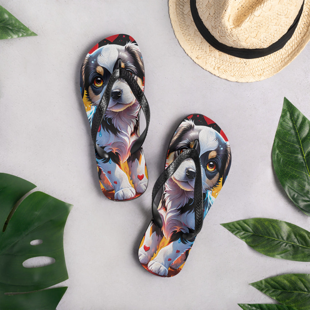 Robot Planet: We love dogs! Fluffy Dog Flap Flip Flops.