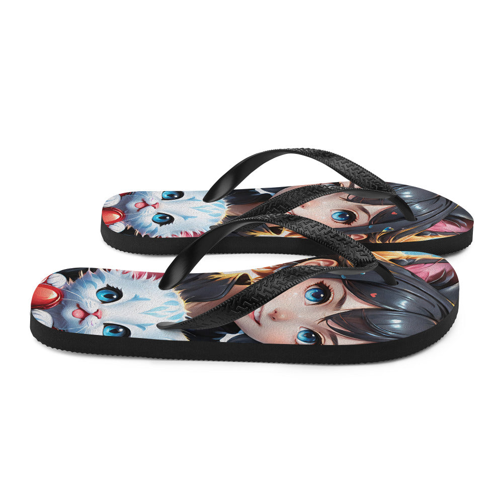 Robot Planet: We love cats! Kitty Kat Flap Flip Flops.