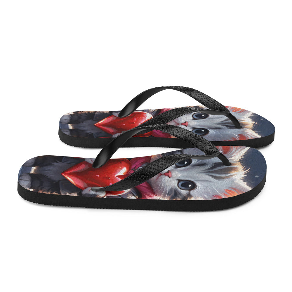 Robot Planet: We love cats! Kitty Kat Flap Flip Flops.