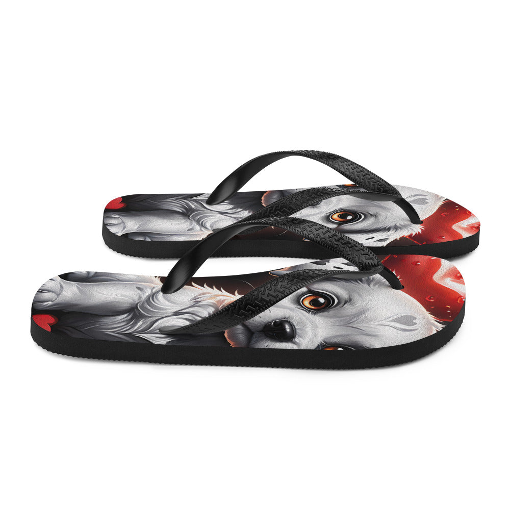 Robot Planet: We love dogs! Fluffy Dog Flap Flip Flops.