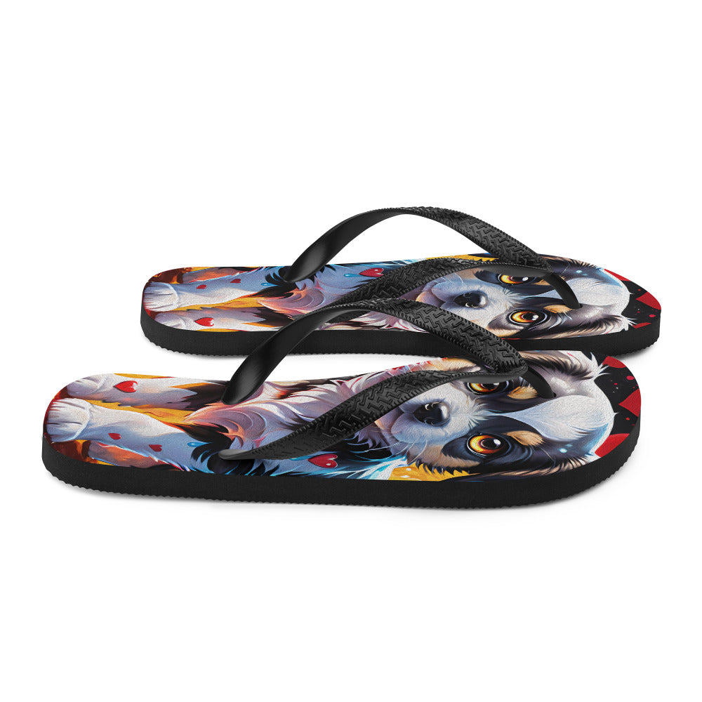 Robot Planet: We love dogs! Fluffy Dog Flap Flip Flops.