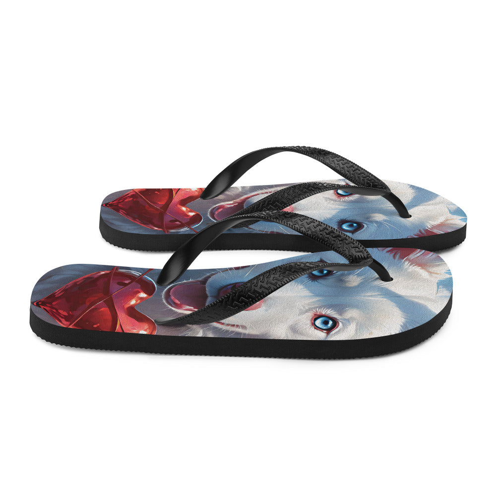 Robot Planet: We love dogs! Fluffy Dog Flap Flip Flops.