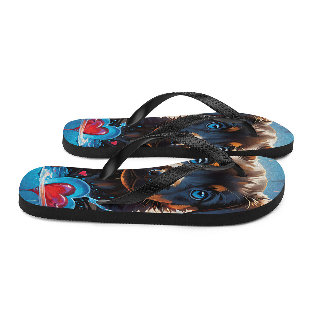 Robot Planet: We love dogs! Fluffy Dog Flap Flip Flops.