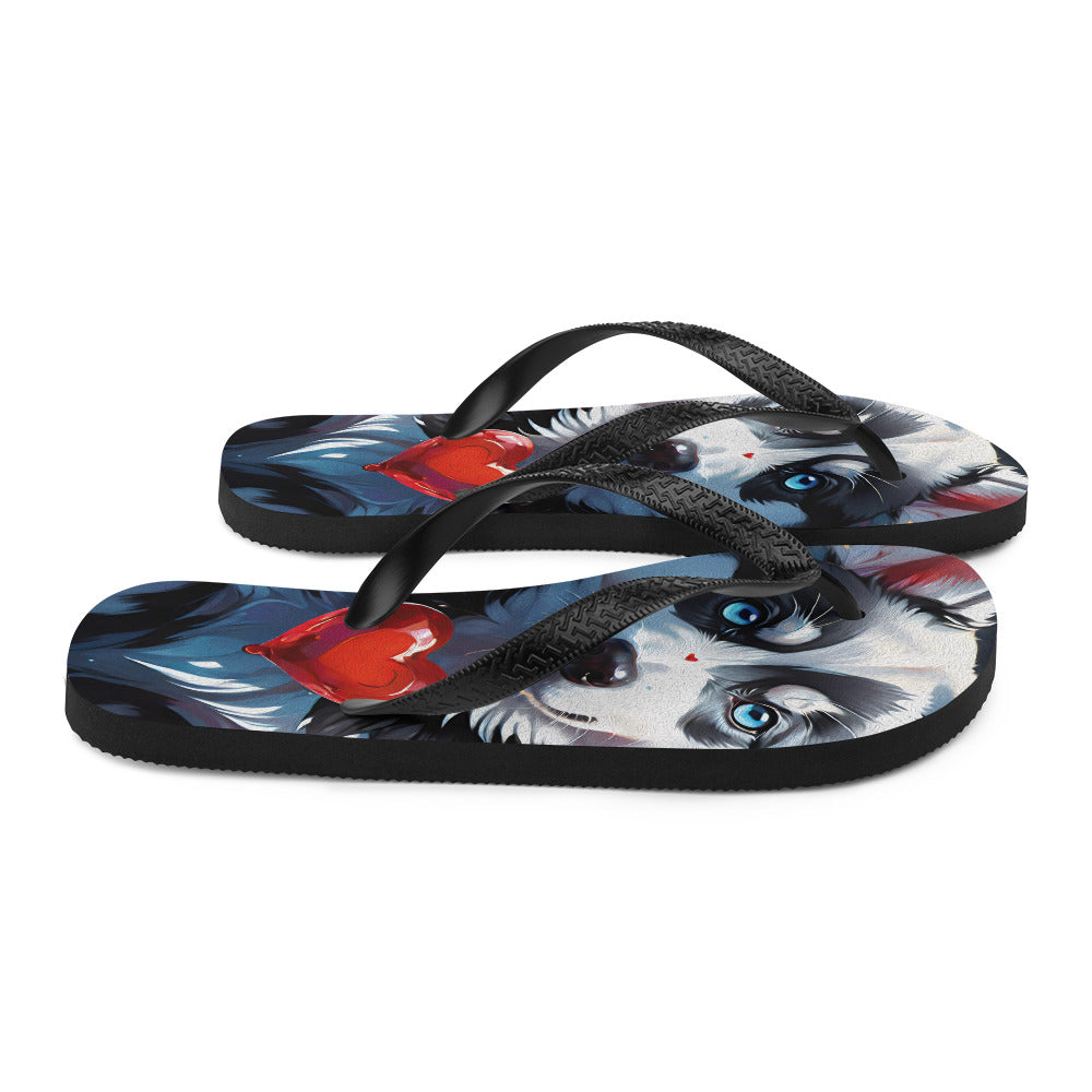 Robot Planet: We love dogs! Fluffy Dog Flap Flip Flops.