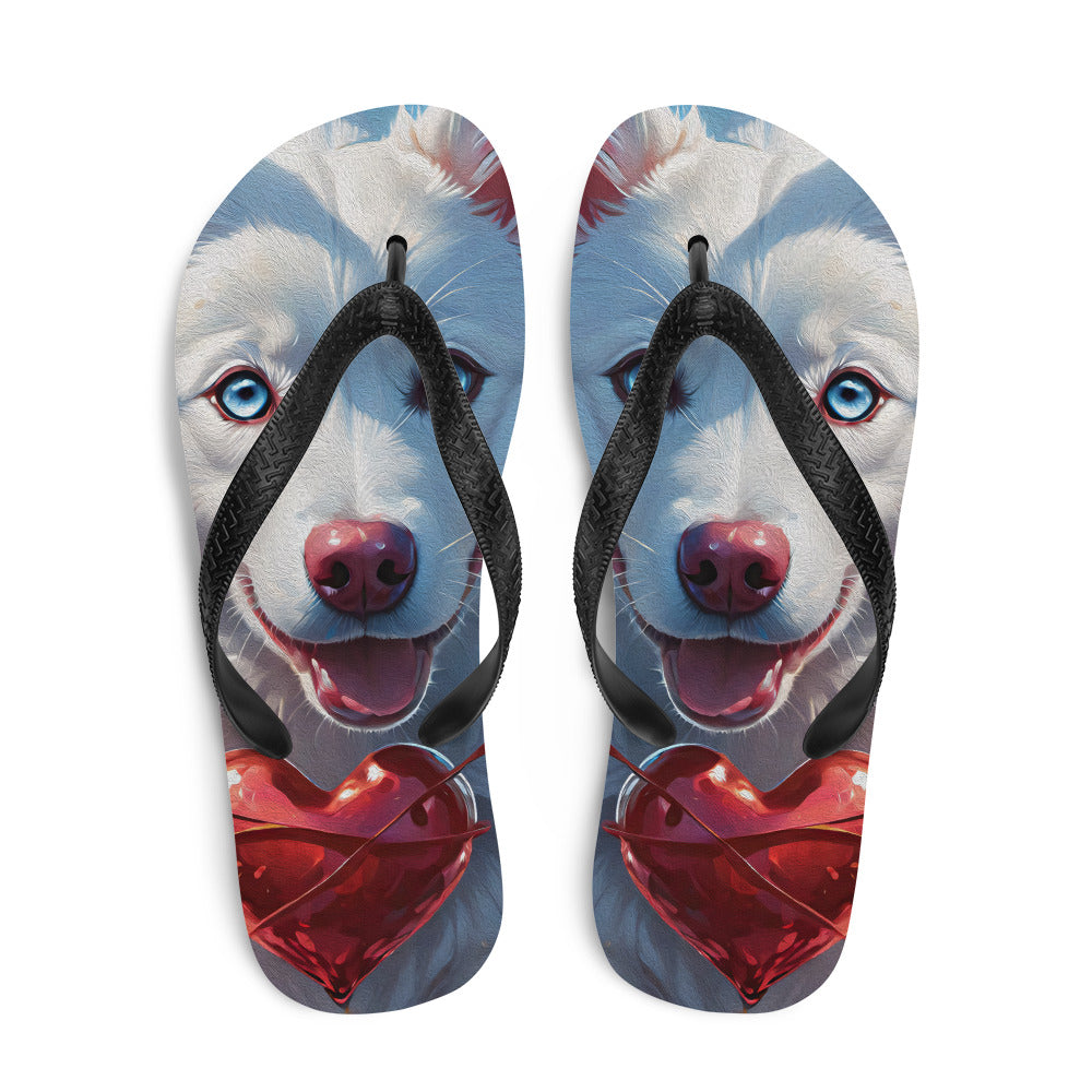 Robot Planet: We love dogs! Fluffy Dog Flap Flip Flops.