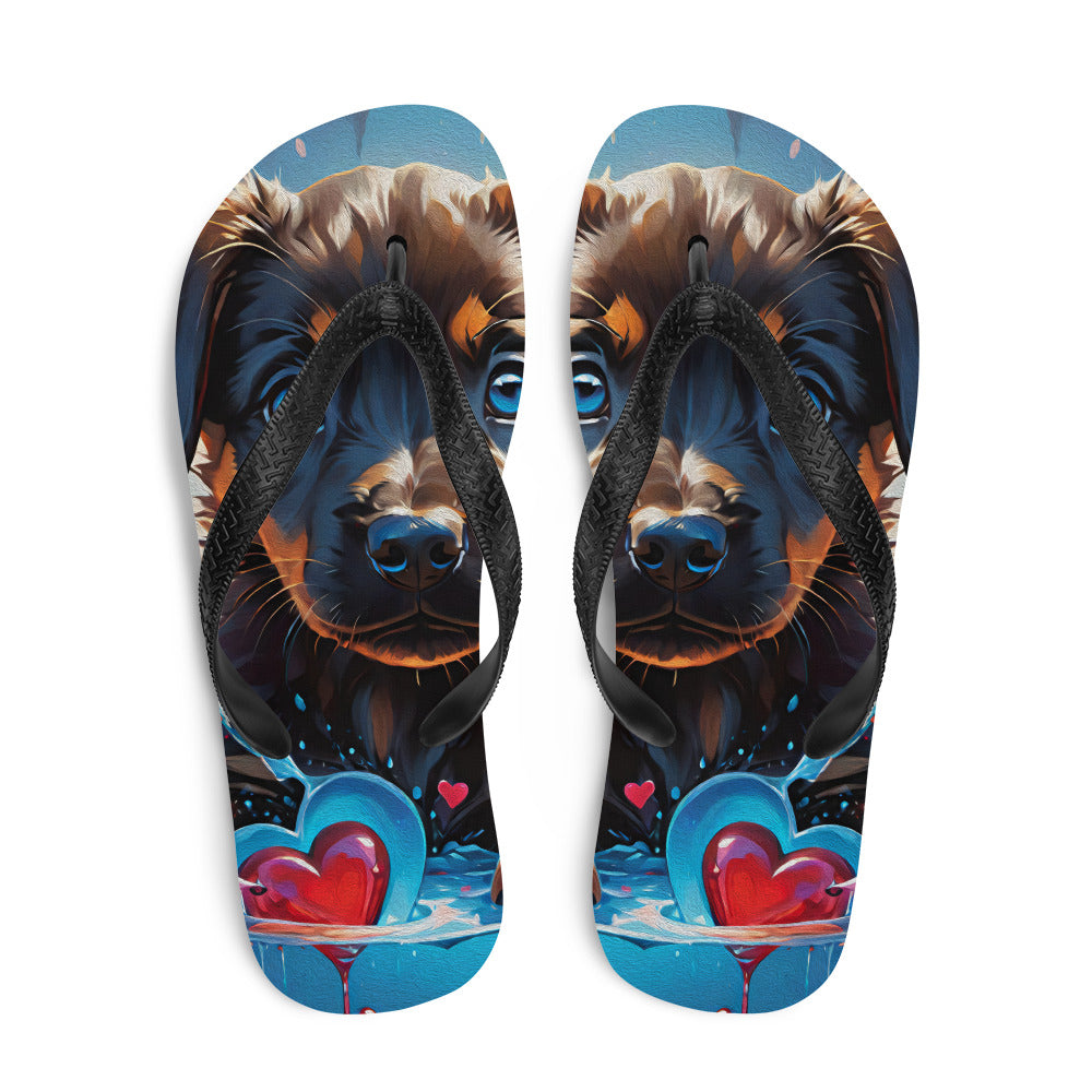 Robot Planet: We love dogs! Fluffy Dog Flap Flip Flops.