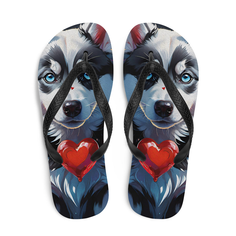 Robot Planet: We love dogs! Fluffy Dog Flap Flip Flops.