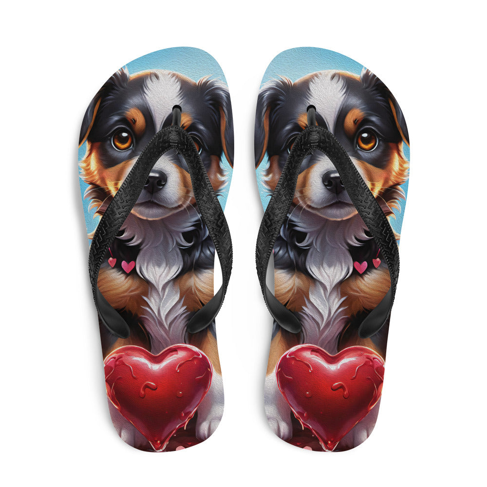 Robot Planet: We love dogs! Fluffy Dog Flap Flip Flops.