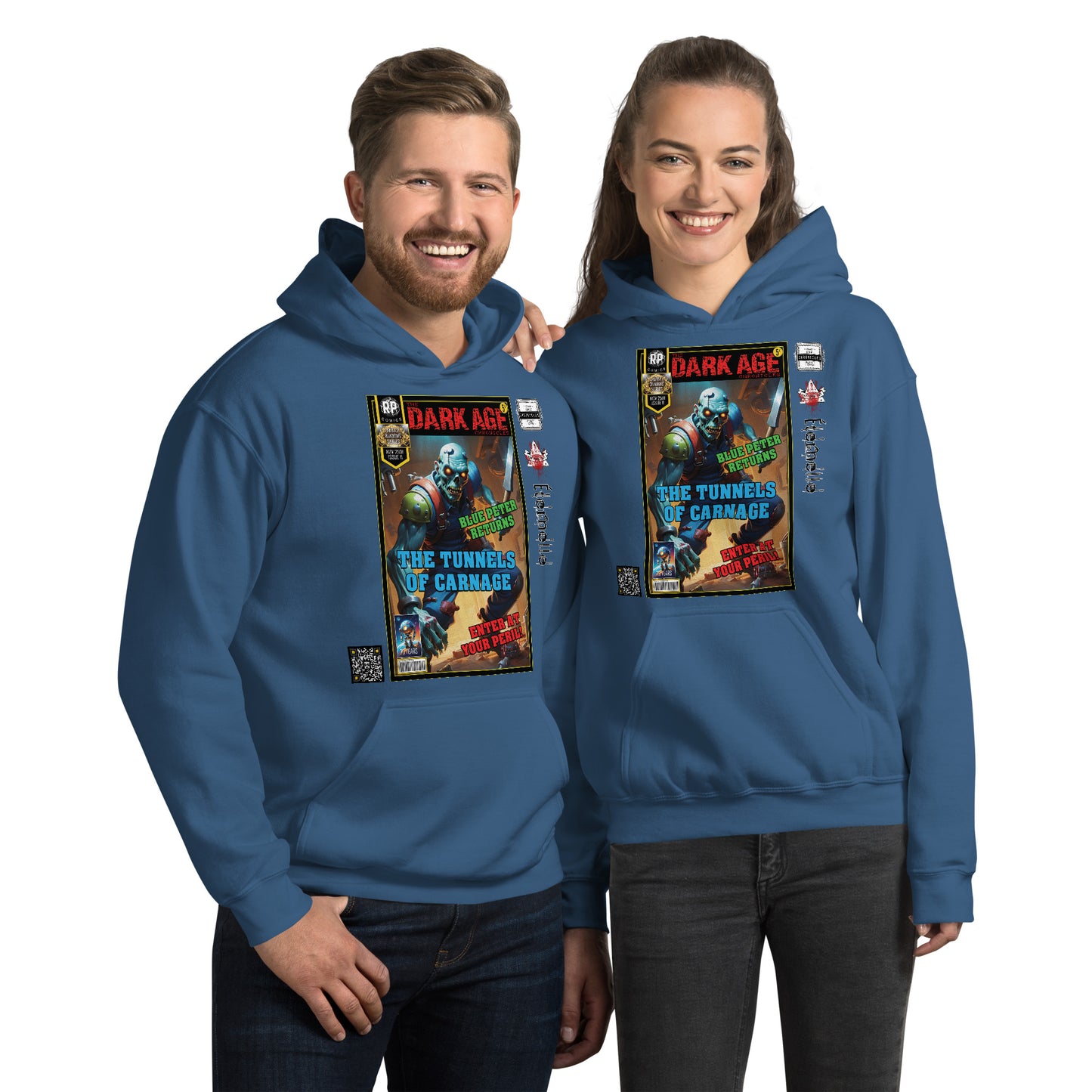 Robot Planet Unisex Hoodie / Hooded Top: The Dark Age: Éternelle Comics November 2501 Issue 11 - BLUE PETER RETURNS - TUNNELS OF CARNAGE