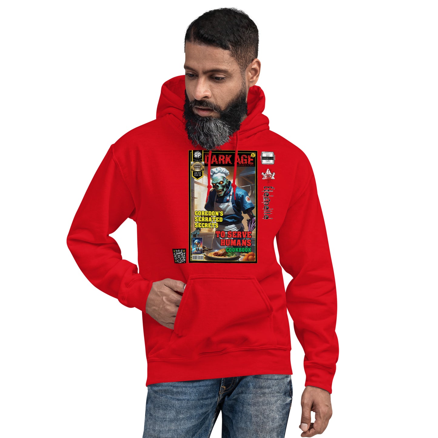 Robot Planet Unisex Hoodie / Hooded Top: The Dark Age: Éternelle Comics June 2501 Issue 06 - GOREDONS SERRATED SECRETS - TO SERVE HUMANS COOKBOOK