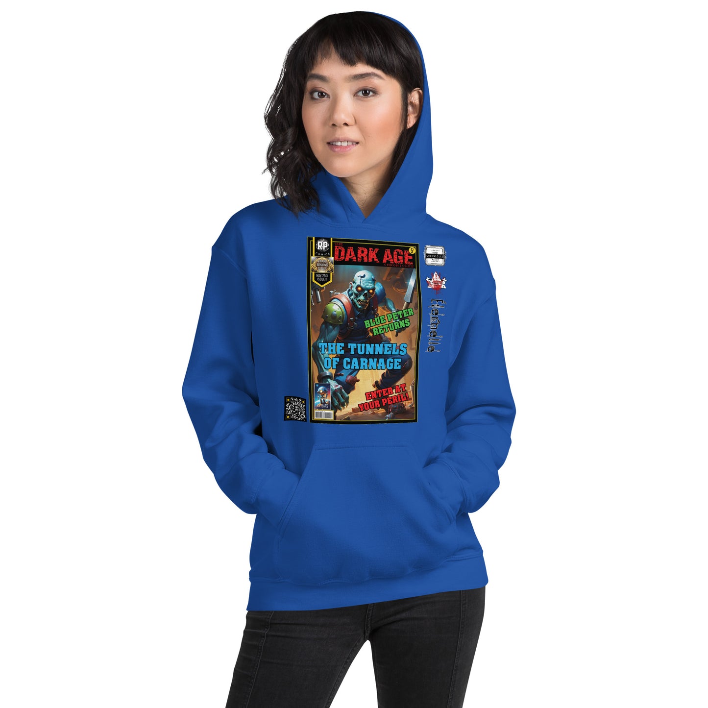 Robot Planet Unisex Hoodie / Hooded Top: The Dark Age: Éternelle Comics November 2501 Issue 11 - BLUE PETER RETURNS - TUNNELS OF CARNAGE